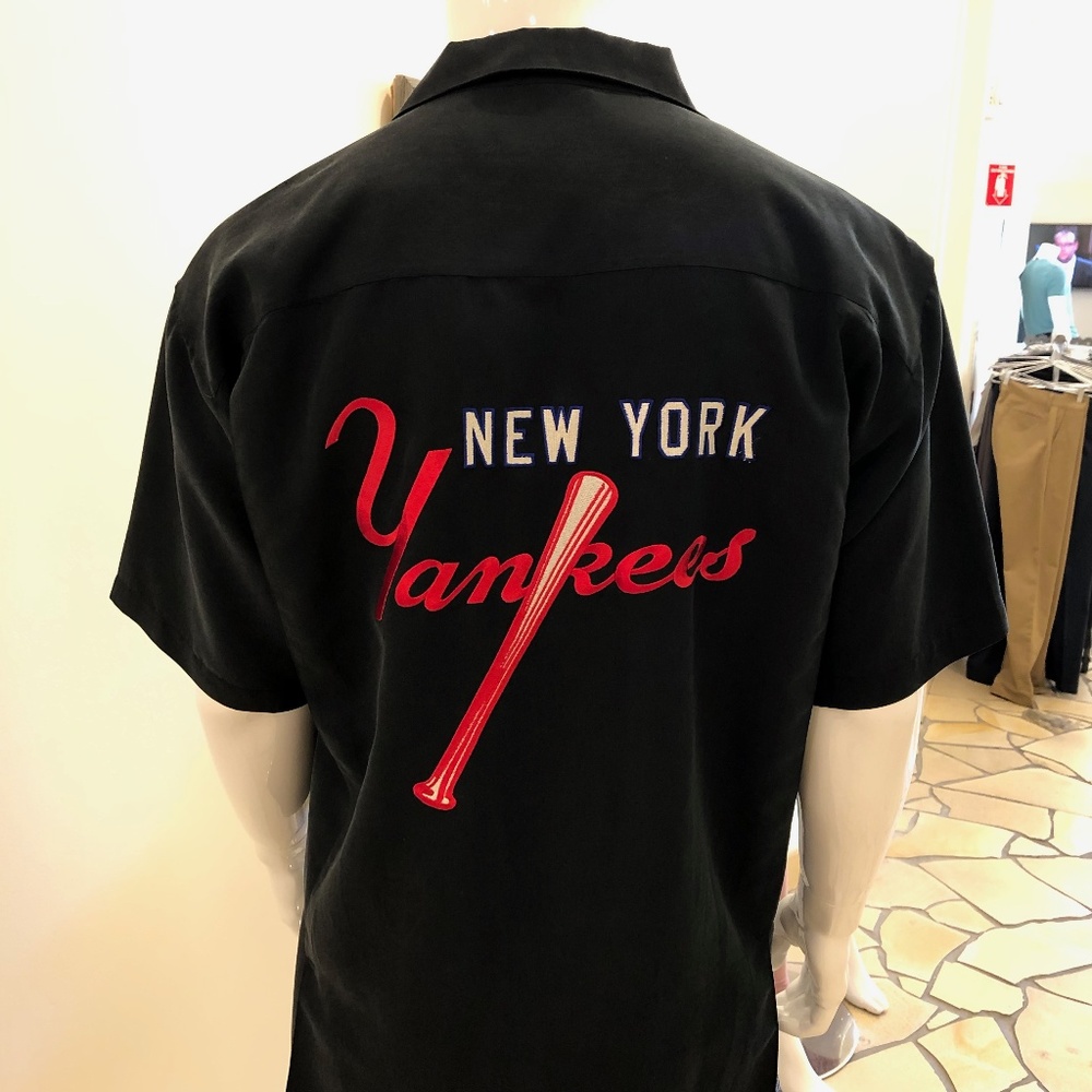 NY Yankees logo Retro Style Bowling Shirt Men's Lg